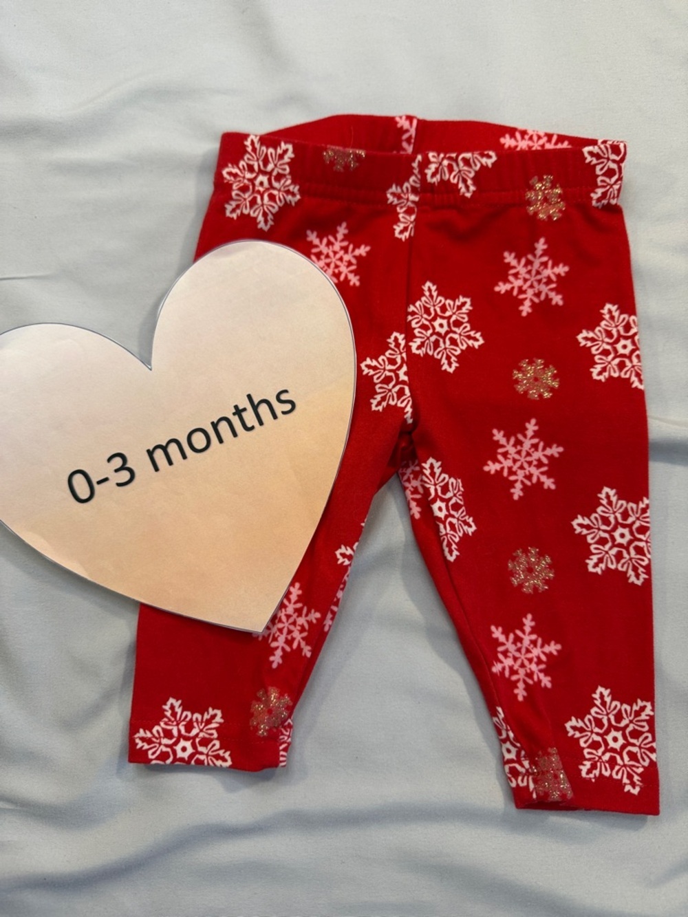 Newborn Red Snowflake Print Kids Leggings